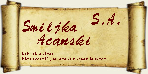 Smiljka Ačanski vizit kartica